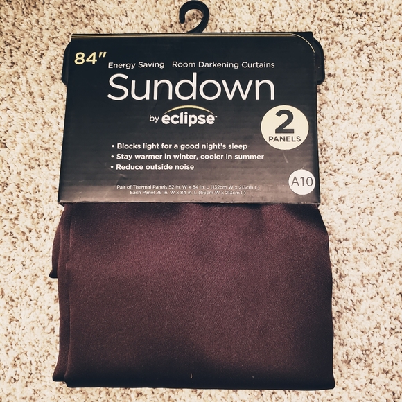 Chocolate Brown 52" x 84" Curtain Panels / Qty. 2 / Rm Dark - Picture 1 of 4